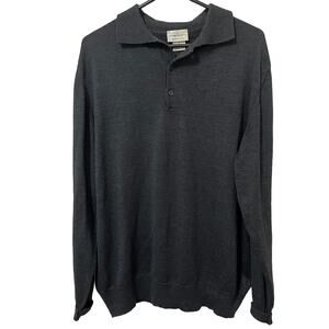 Marconi‎ Men’s Merino Wool Blend Sweater Sz Large Dark Gray Made In Italy